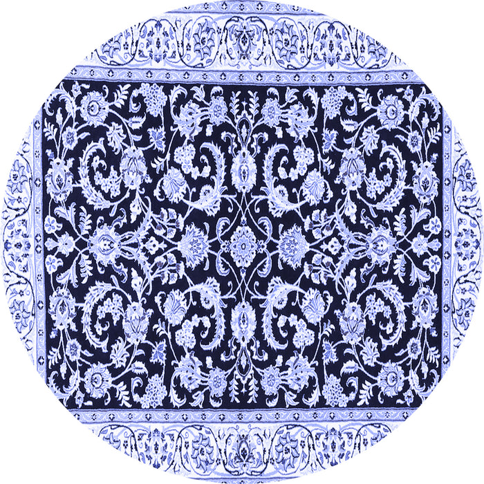 Round Persian Blue Traditional Rug, tr3526blu