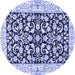 Round Persian Blue Traditional Rug, tr3526blu