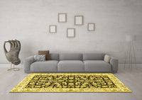 Machine Washable Persian Yellow Traditional Rug, wshtr3526yw