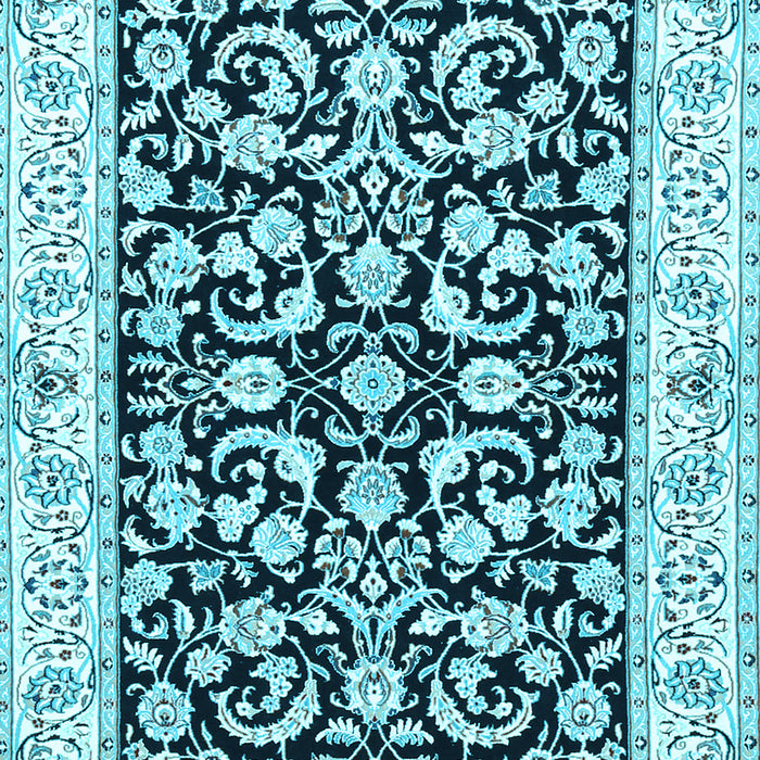 Machine Washable Persian Light Blue Traditional Rug, wshtr3526lblu