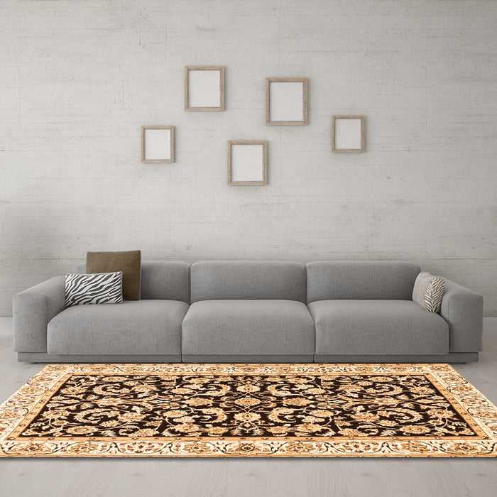 Machine Washable Persian Orange Traditional Area Rugs in a Living Room, wshtr3526org