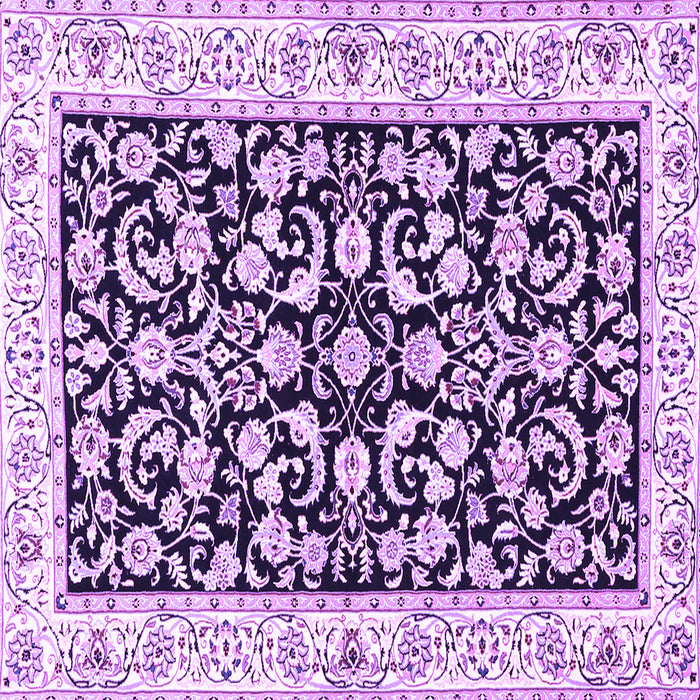 Square Machine Washable Persian Purple Traditional Area Rugs, wshtr3526pur
