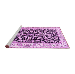 Sideview of Machine Washable Persian Pink Traditional Rug, wshtr3526pnk