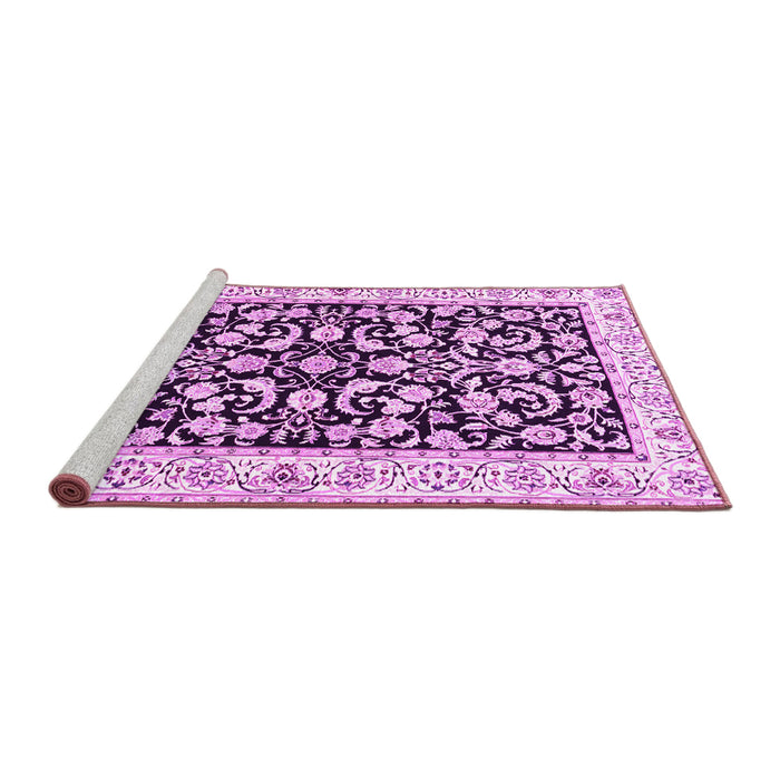 Sideview of Machine Washable Persian Pink Traditional Rug, wshtr3526pnk