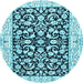 Round Persian Light Blue Traditional Rug, tr3526lblu