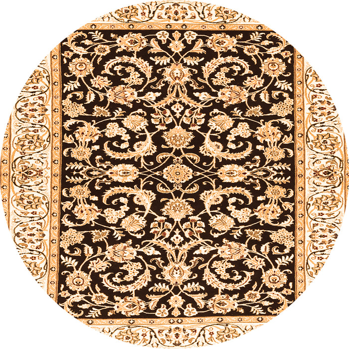 Machine Washable Persian Orange Traditional Area Rugs, wshtr3526org
