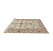 Sideview of Machine Washable Traditional Dark Almond Brown Rug, wshtr3527