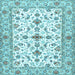 Square Machine Washable Persian Light Blue Traditional Rug, wshtr3527lblu