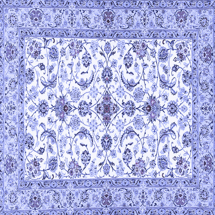 Square Machine Washable Persian Blue Traditional Rug, wshtr3527blu