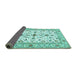 Sideview of Persian Turquoise Traditional Rug, tr3527turq