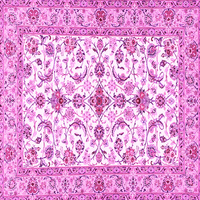 Square Machine Washable Persian Pink Traditional Rug, wshtr3527pnk