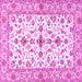 Square Machine Washable Persian Pink Traditional Rug, wshtr3527pnk