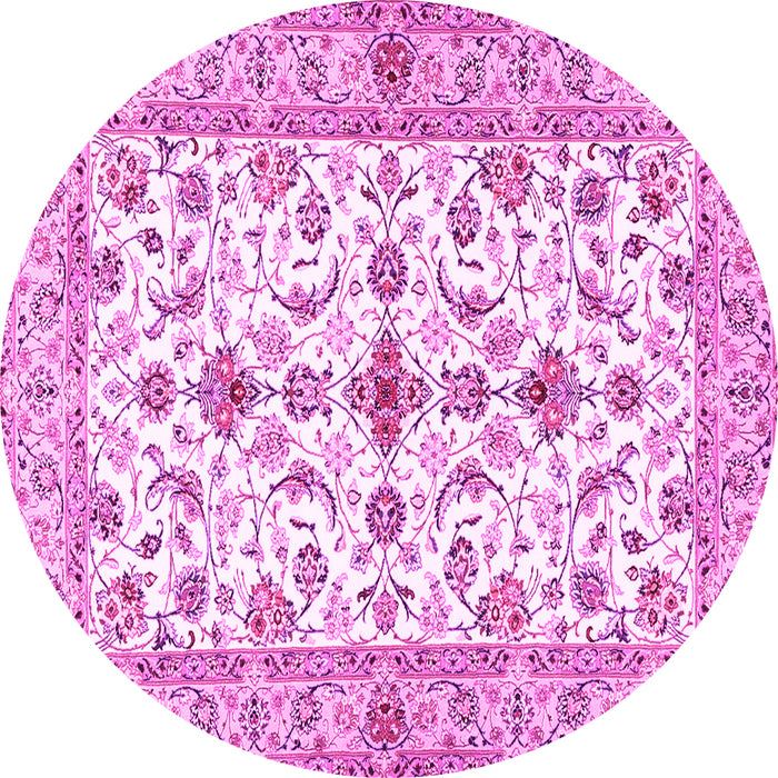 Round Persian Pink Traditional Rug, tr3527pnk