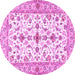 Round Persian Pink Traditional Rug, tr3527pnk