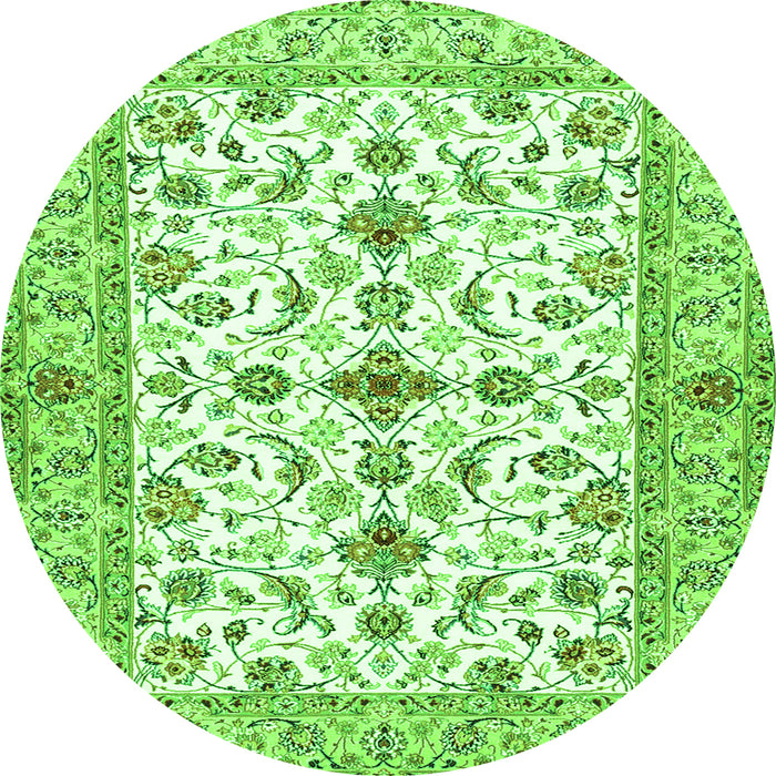 Square Persian Green Traditional Rug, tr3527grn