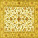 Square Machine Washable Persian Yellow Traditional Rug, wshtr3527yw