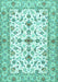 Machine Washable Persian Turquoise Traditional Area Rugs, wshtr3527turq