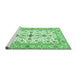 Sideview of Machine Washable Persian Emerald Green Traditional Area Rugs, wshtr3527emgrn