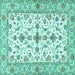 Square Machine Washable Persian Turquoise Traditional Area Rugs, wshtr3527turq