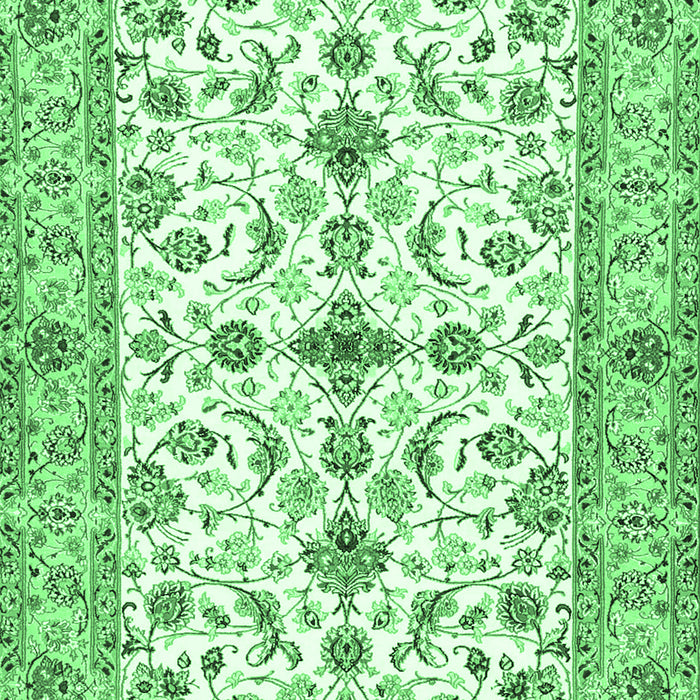 Machine Washable Persian Emerald Green Traditional Area Rugs, wshtr3527emgrn