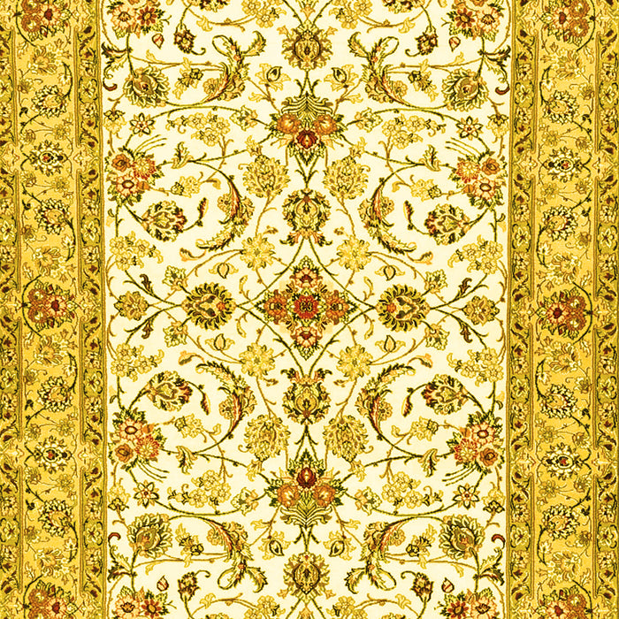 Machine Washable Persian Yellow Traditional Rug, wshtr3527yw