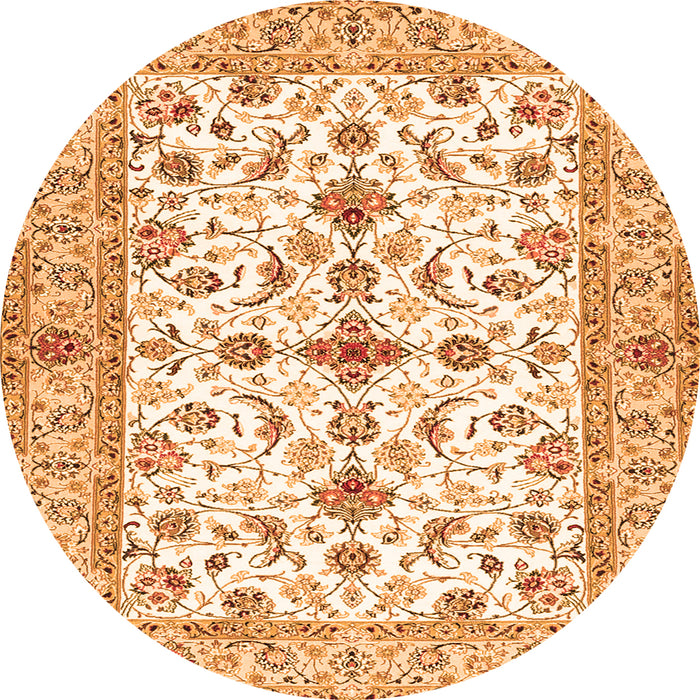 Machine Washable Persian Orange Traditional Area Rugs, wshtr3527org