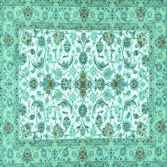 Square Persian Turquoise Traditional Rug, tr3527turq