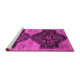 Sideview of Machine Washable Persian Pink Traditional Rug, wshtr3528pnk