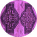 Round Persian Purple Traditional Rug, tr3528pur