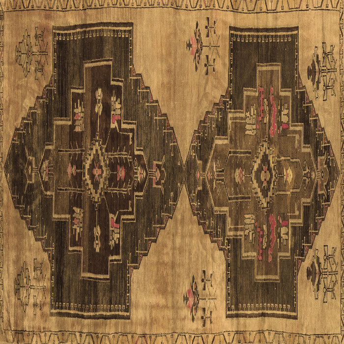 Square Machine Washable Persian Brown Traditional Rug, wshtr3528brn