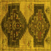 Square Persian Yellow Traditional Rug, tr3528yw