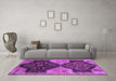 Machine Washable Persian Purple Traditional Area Rugs in a Living Room, wshtr3528pur