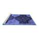 Sideview of Machine Washable Persian Blue Traditional Rug, wshtr3528blu