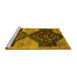 Sideview of Machine Washable Persian Yellow Traditional Rug, wshtr3528yw