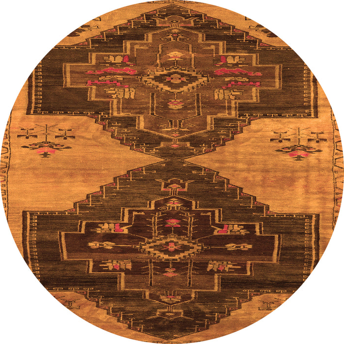 Square Persian Orange Traditional Rug, tr3528org