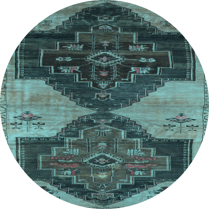 Round Persian Light Blue Traditional Rug, tr3528lblu