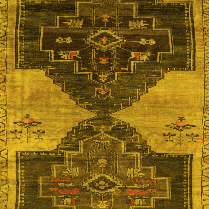 Machine Washable Persian Yellow Traditional Rug, wshtr3528yw