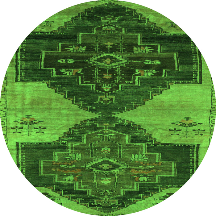 Square Persian Green Traditional Rug, tr3528grn