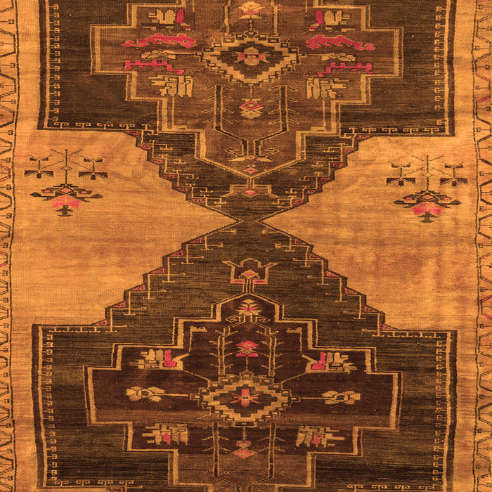 Serging Thickness of Machine Washable Persian Orange Traditional Area Rugs, wshtr3528org