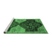 Sideview of Machine Washable Persian Emerald Green Traditional Area Rugs, wshtr3528emgrn