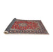 Sideview of Traditional Light French Beige Brown Medallion Rug, tr3529