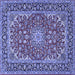 Square Medallion Blue Traditional Rug, tr3529blu