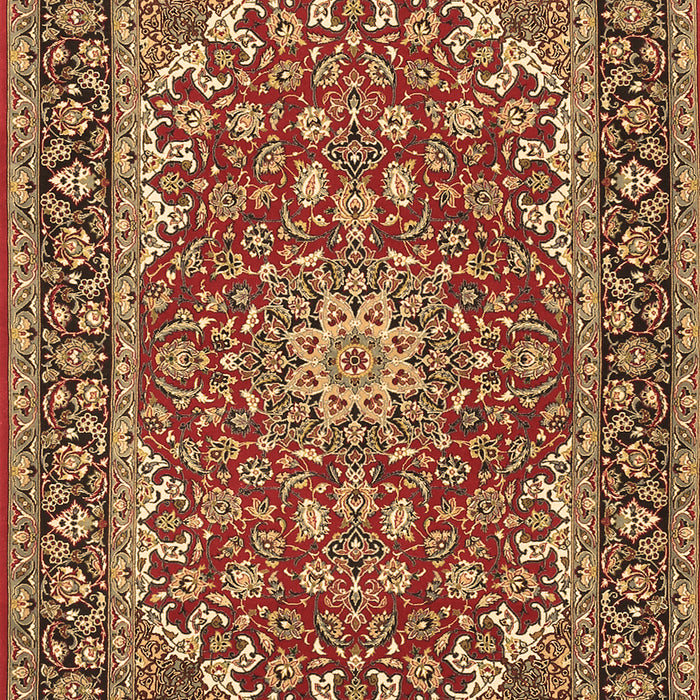Machine Washable Medallion Brown Traditional Rug, wshtr3529brn