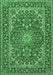 Medallion Emerald Green Traditional Rug, tr3529emgrn