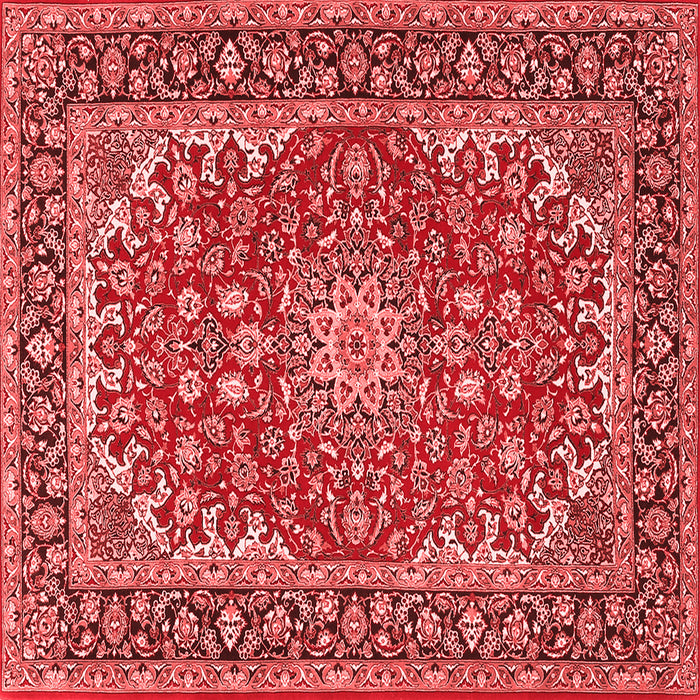 Machine Washable Medallion Red Traditional Rug, wshtr3529red