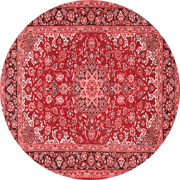 Machine Washable Medallion Red Traditional Rug, wshtr3529red