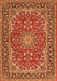 Medallion Orange Traditional Rug, tr3529org