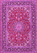 Machine Washable Medallion Pink Traditional Rug, wshtr3529pnk