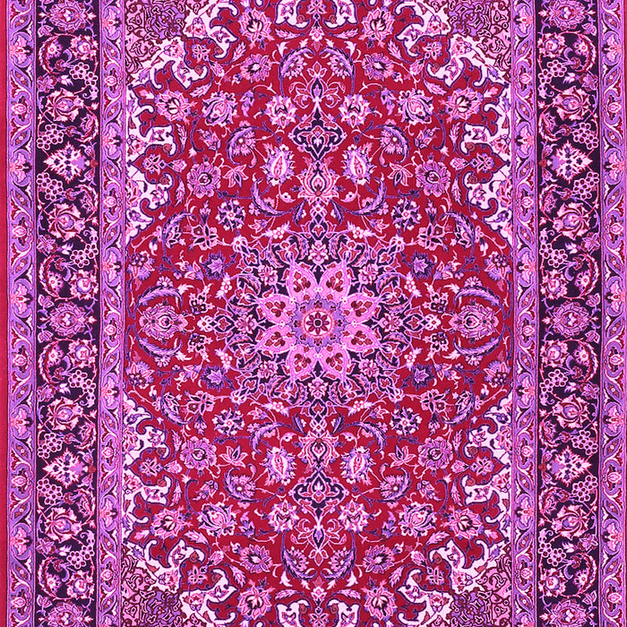 Machine Washable Medallion Pink Traditional Rug, wshtr3529pnk