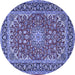 Round Medallion Blue Traditional Rug, tr3529blu